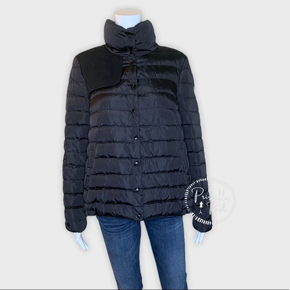 Moncler Black Mixed Media Down Puffer Wool Panel - Picture 6 of 16